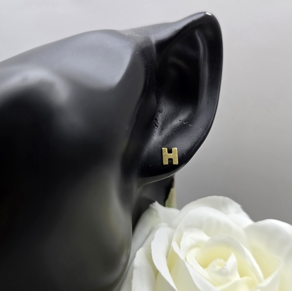 DAINTY INITIAL GOLDEN STERLING SILVER STUDS - Picture 12 of 16